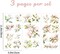 3 Sheet Floral Furniture Transfers 6"x12" Rub on Vintage Flower (Multicolor)